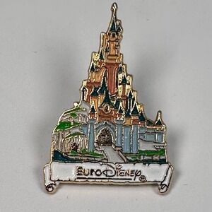 Sleeping Beauty Castle Disney Pin Euro Disney Multi-Color Enamel Metal Vintage